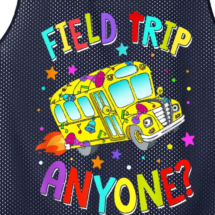 Field Trip Anyone Teacher Teaching School Bus Back To School Mesh Reversible Basketball Jersey Tank