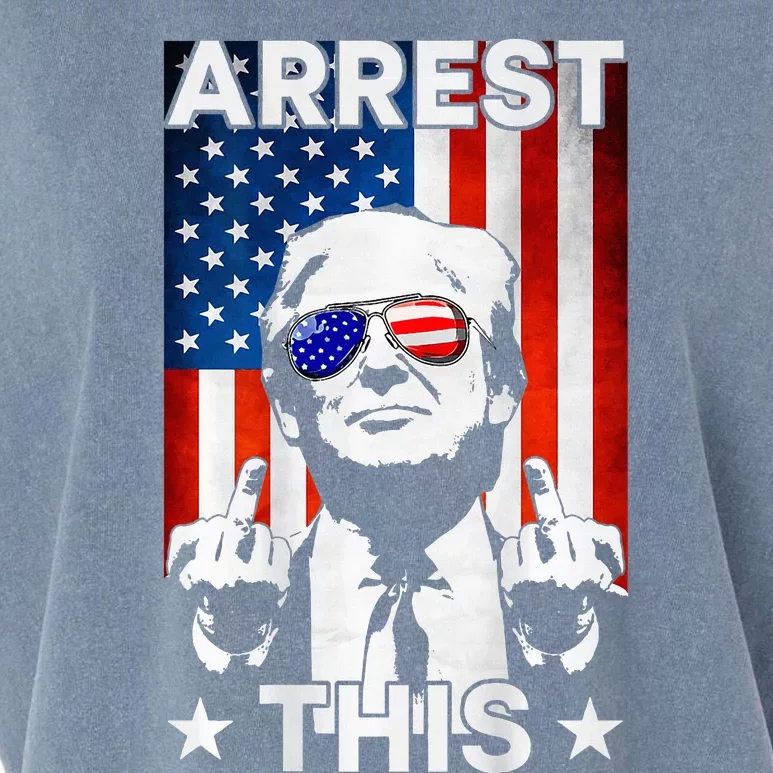 Funny Trump Arrest This American Flag Trump 2024 Garment-Dyed Women's Muscle Tee