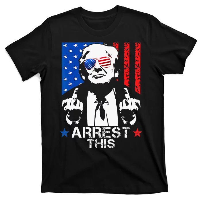 Funny Trump Arrest This Donald Trump Middle Finger President T-Shirt