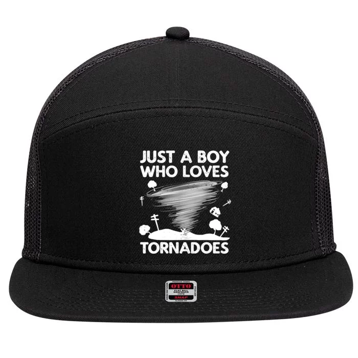 Funny Tornado Art For Boy Weather Storm Tornado Chaser 7 Panel Mesh Trucker Snapback Hat