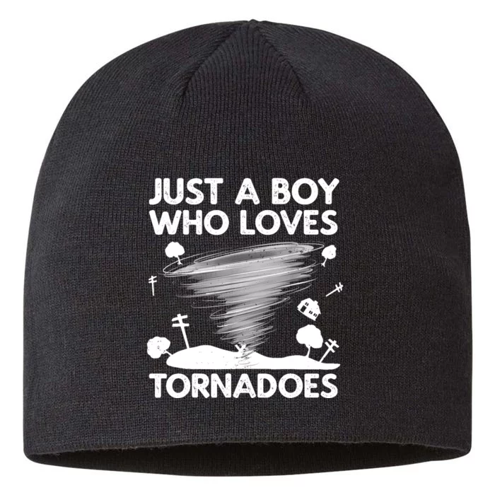 Funny Tornado Art For Boy Weather Storm Tornado Chaser 8 1/2in Sustainable Knit Beanie