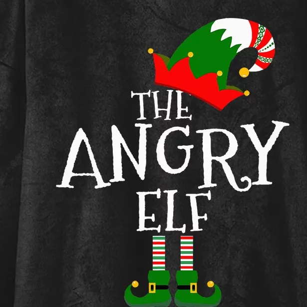 Funny The Angry Elf Matching Family Group Gift Christmas Hooded Wearable Blanket