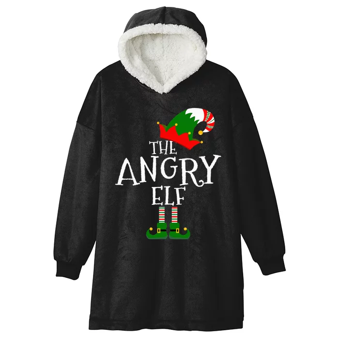 Funny The Angry Elf Matching Family Group Gift Christmas Hooded Wearable Blanket