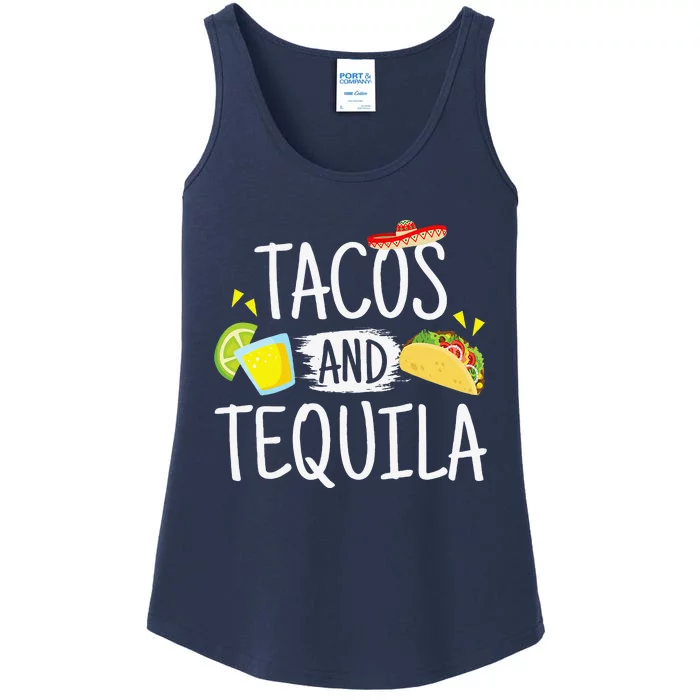 Funny Tacos And Tequila Mexican Sombrero Tee Gift Ladies Essential Tank