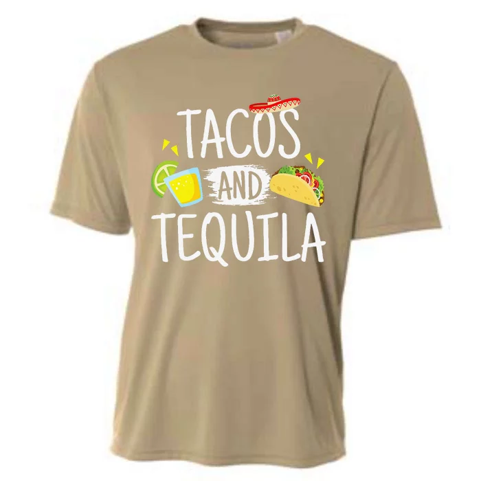 Funny Tacos And Tequila Mexican Sombrero Tee Gift Cooling Performance Crew T-Shirt