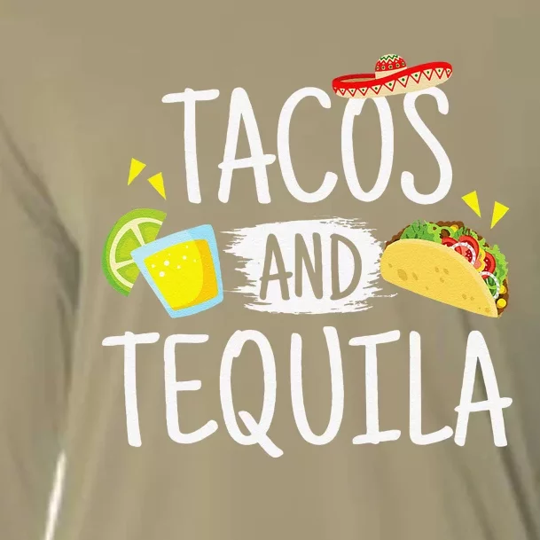 Funny Tacos And Tequila Mexican Sombrero Tee Gift Cooling Performance Long Sleeve Crew