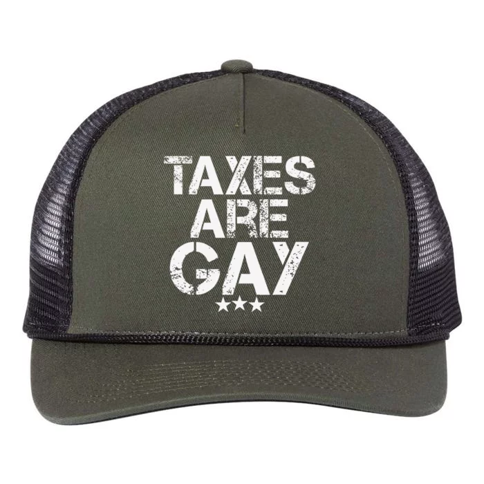 Funny Taxes Are Gay Retro Rope Trucker Hat Cap