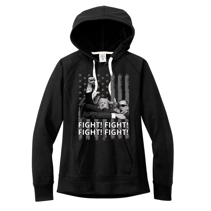 Fight Trump American Flag Rally Shooting Pennsylvania Women's Fleece Hoodie