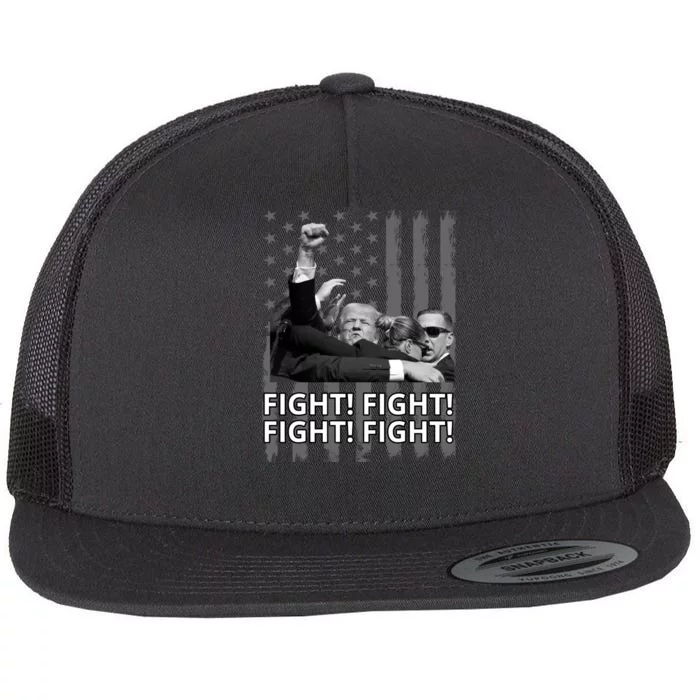 Fight Trump American Flag Rally Shooting Pennsylvania Flat Bill Trucker Hat