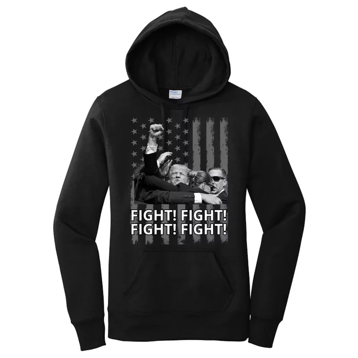 Fight Trump American Flag Rally Shooting Pennsylvania Women's Pullover Hoodie