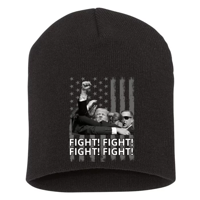 Fight Trump American Flag Rally Shooting Pennsylvania Short Acrylic Beanie