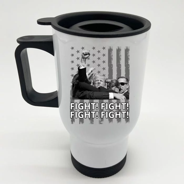 Fight Trump American Flag Rally Shooting Pennsylvania Front & Back Stainless Steel Travel Mug