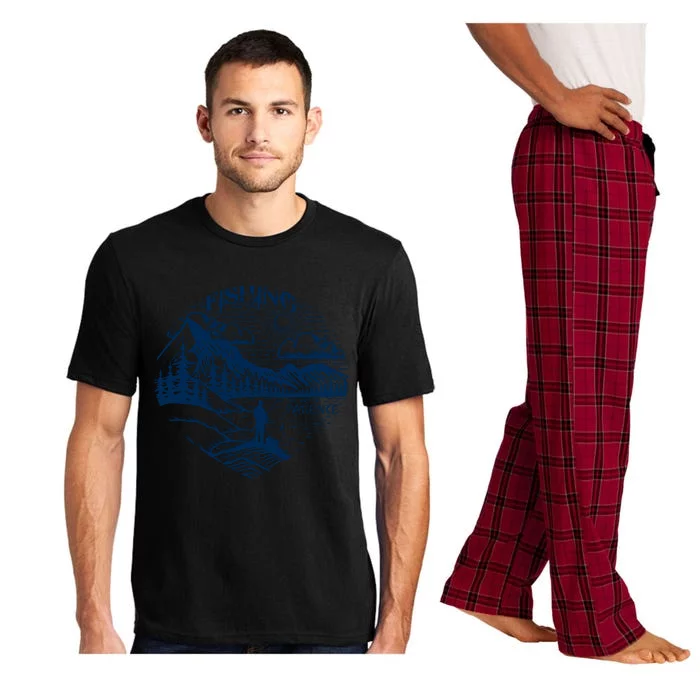 Fishing: The Art Of Patience Graphic Pajama Set