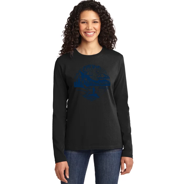 Fishing: The Art Of Patience Graphic Ladies Long Sleeve Shirt