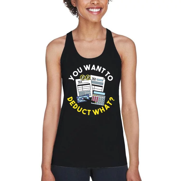 Funny Taxation Accountant CPA Gift Tax Women's Racerback Tank