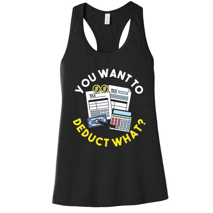 Funny Taxation Accountant CPA Gift Tax Women's Racerback Tank