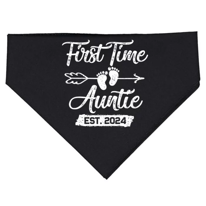 First Time Auntie 2024 Mothers Day Soon To Be Auntie 2024 USA-Made Doggie Bandana