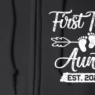 First Time Auntie 2024 Mothers Day Soon To Be Auntie 2024 Full Zip Hoodie