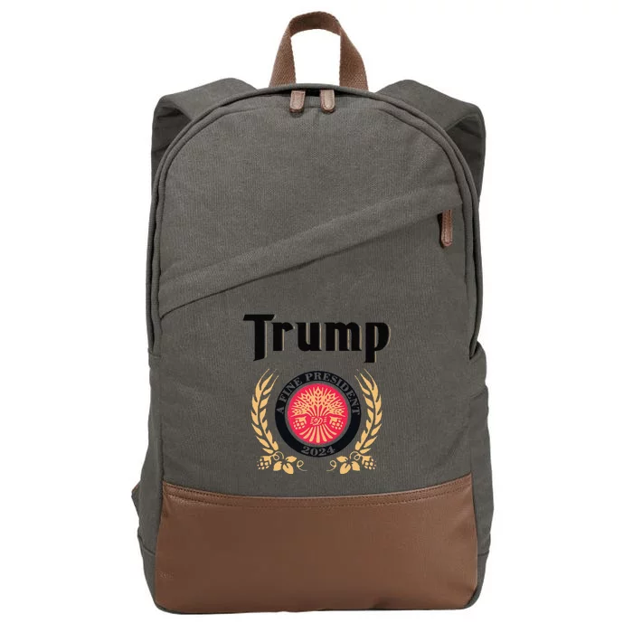 Funny Trump A Fine President 2024 Gift Cotton Canvas Backpack