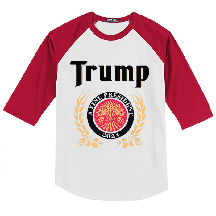 Funny Trump A Fine President 2024 Gift Kids Colorblock Raglan Jersey