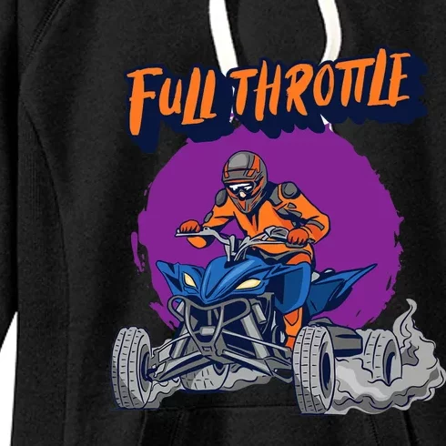 Full Throttles All Terrain Vehicle ATV Premium Women's Fleece Hoodie