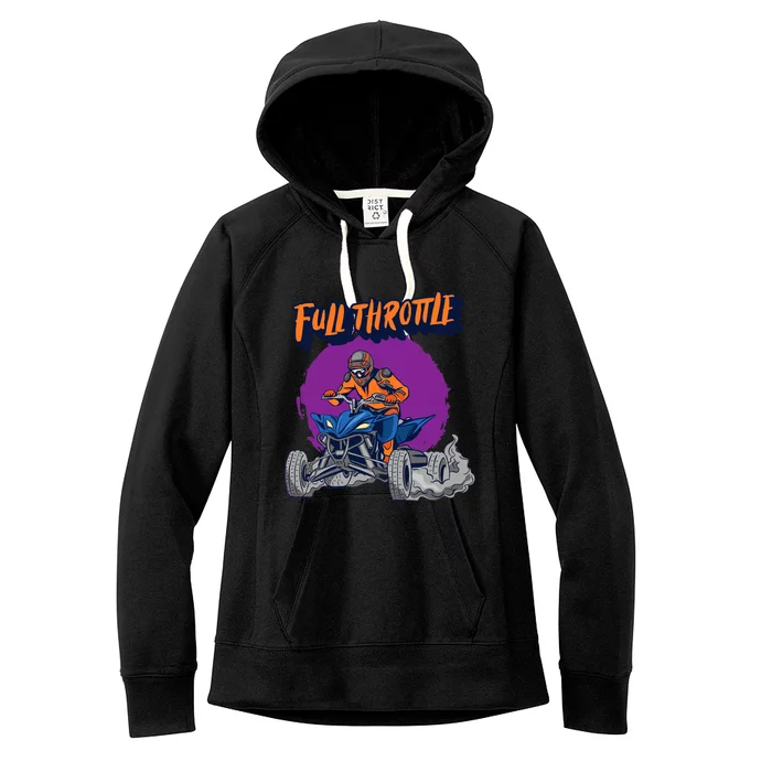 Full Throttles All Terrain Vehicle ATV Premium Women's Fleece Hoodie