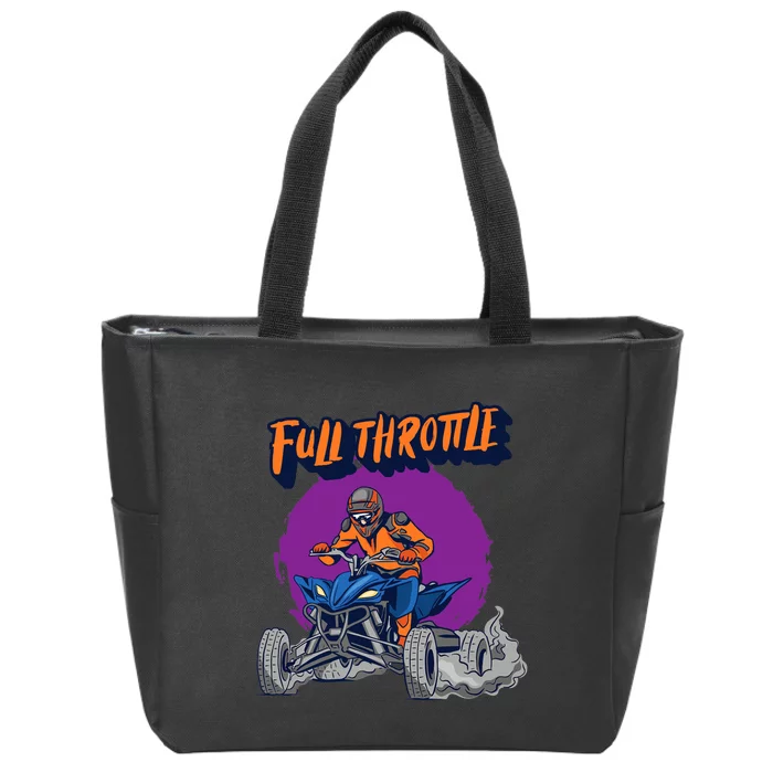 Full Throttles All Terrain Vehicle ATV Premium Zip Tote Bag