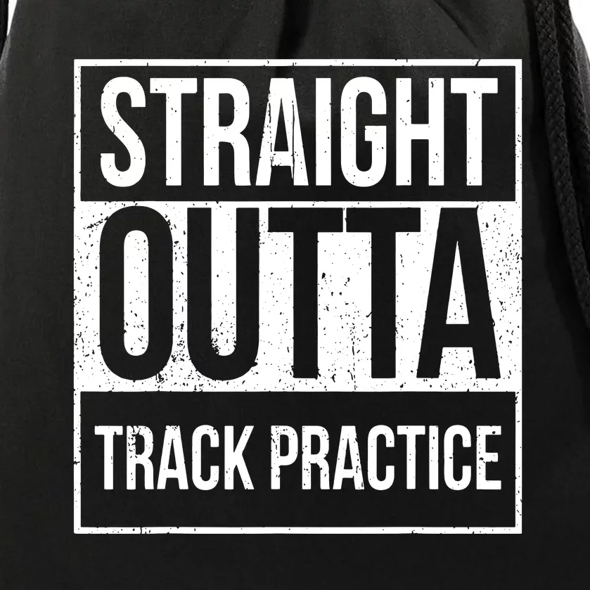 Funny Track And Field Design Straight Outta Track Practice Drawstring Bag