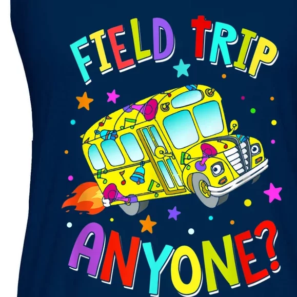 Field Trip Anyone Teacher Teaching School Bus Back To School Ladies Essential Flowy Tank