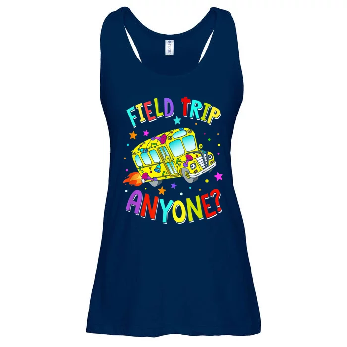 Field Trip Anyone Teacher Teaching School Bus Back To School Ladies Essential Flowy Tank