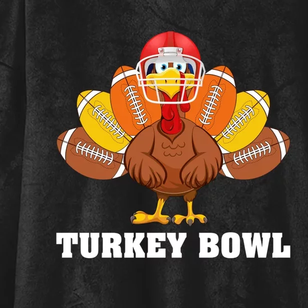 Funny Turkey American Football Bowl Thanksgiving Hooded Wearable Blanket