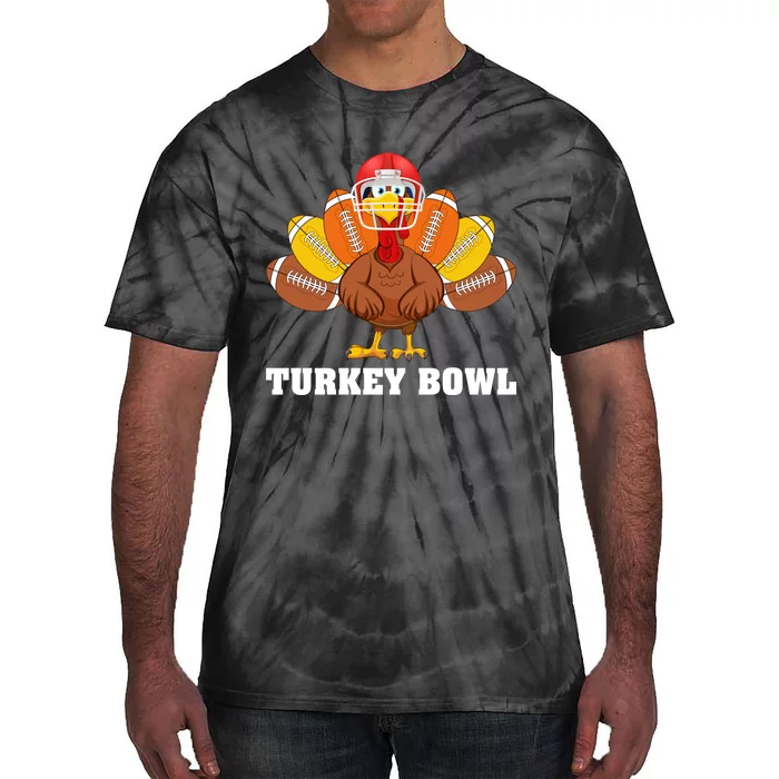 Funny Turkey American Football Bowl Thanksgiving Tie-Dye T-Shirt