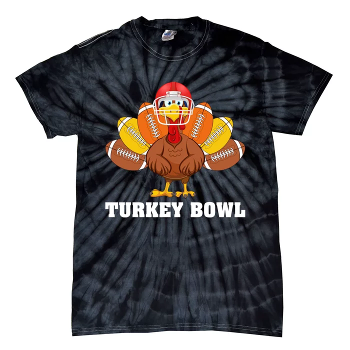 Funny Turkey American Football Bowl Thanksgiving Tie-Dye T-Shirt