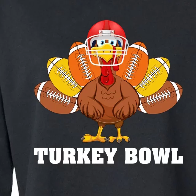 Funny Turkey American Football Bowl Thanksgiving Cropped Pullover Crew