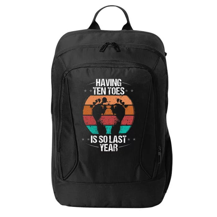 Funny Toe Amputee Sarcasm Humor Amputated Toe Survivor City Backpack