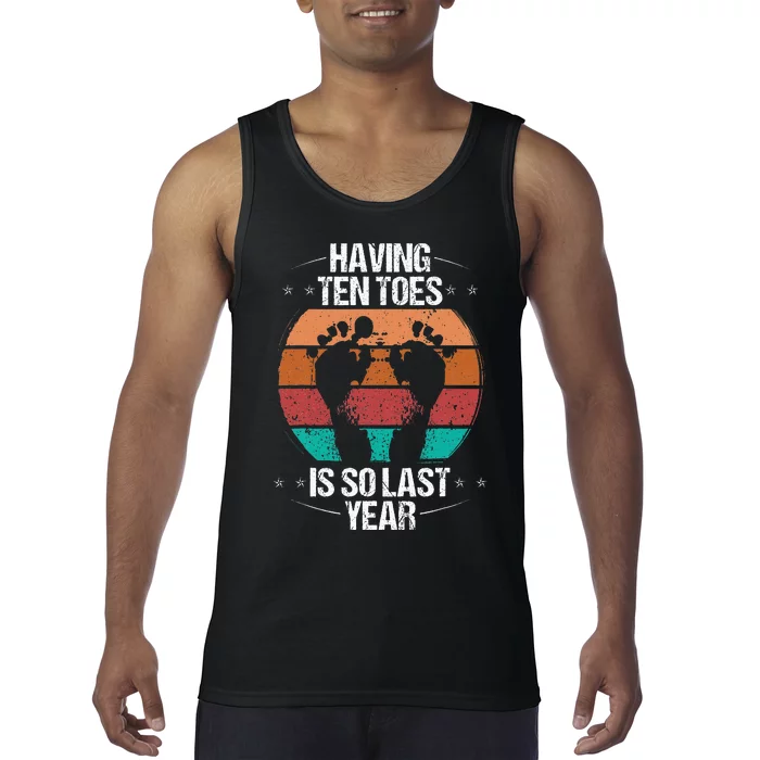 Funny Toe Amputee Sarcasm Humor Amputated Toe Survivor Tank Top