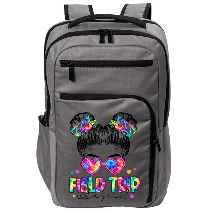 Field Trip Anyone Field Day Student Teacher Messy Bun Gift Impact Tech Backpack