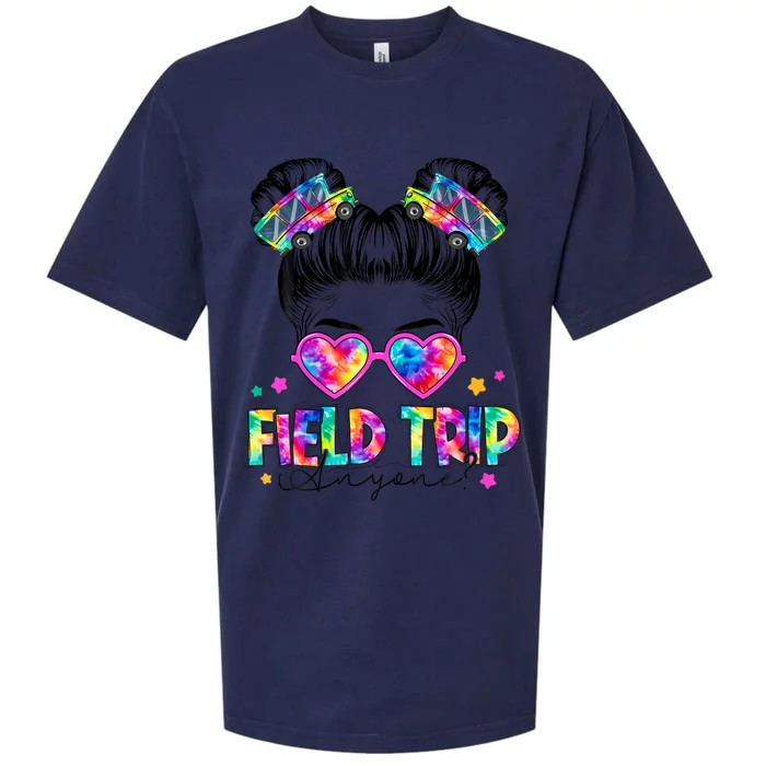 Field Trip Anyone Field Day Student Teacher Messy Bun Gift Sueded Cloud Jersey T-Shirt