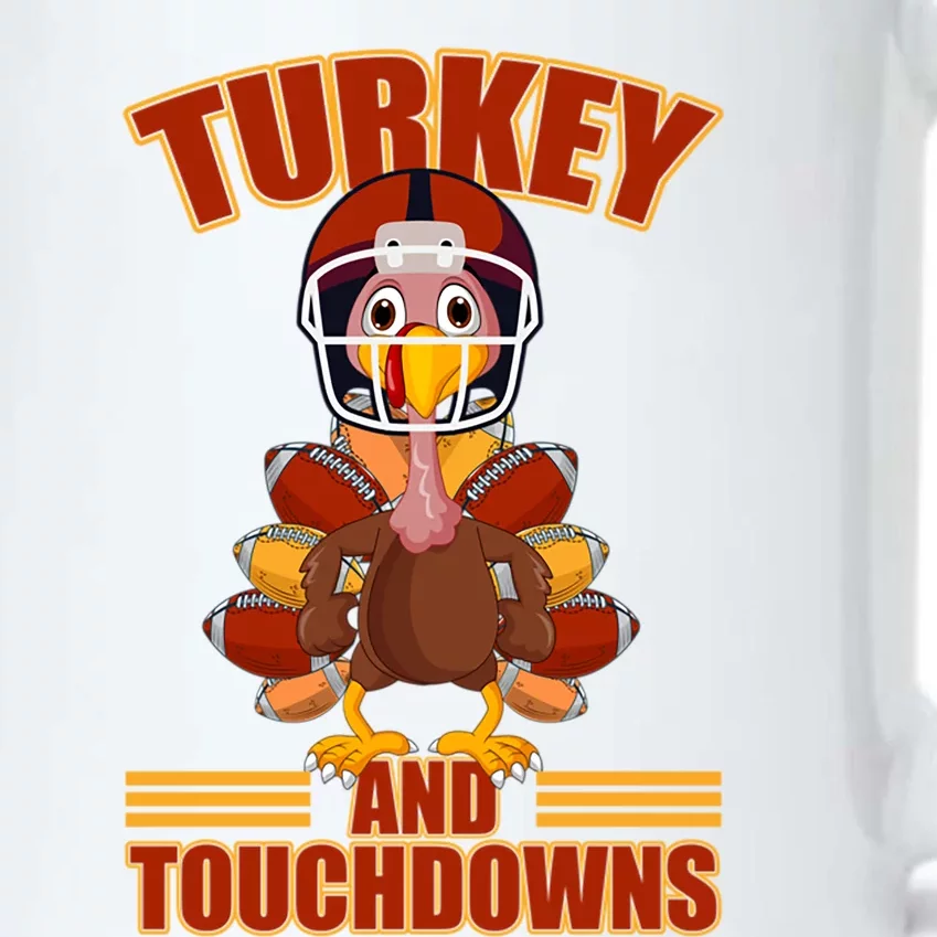 Football Turkey And Touchdowns Thanksgiving Gift Black Color Changing Mug