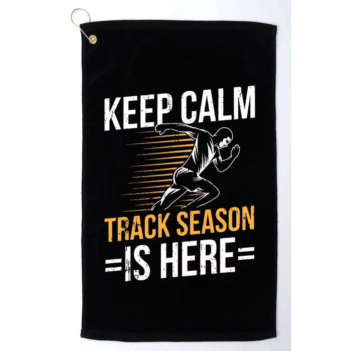 Funny Track And Field Design Keep Calm Track Season Is Here Platinum Collection Golf Towel