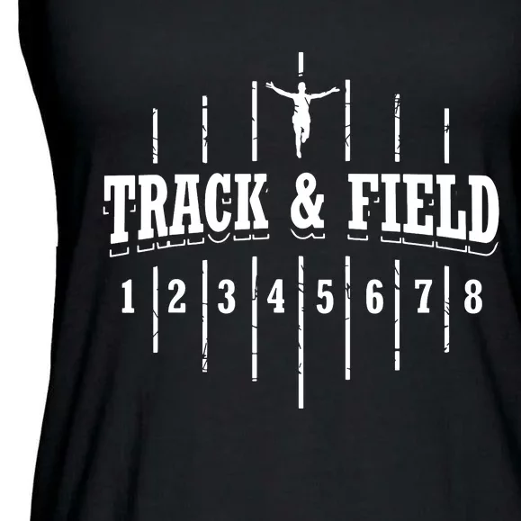 Funny Track And Field Design Runner Numbers Ladies Essential Flowy Tank