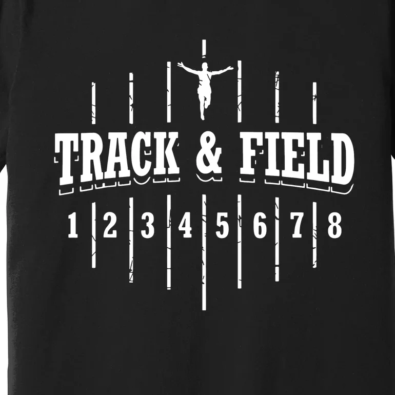 Funny Track And Field Design Runner Numbers Premium T-Shirt