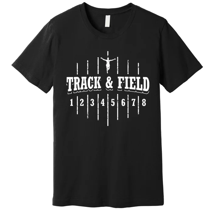 Funny Track And Field Design Runner Numbers Premium T-Shirt