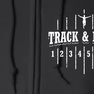 Funny Track And Field Design Runner Numbers Full Zip Hoodie