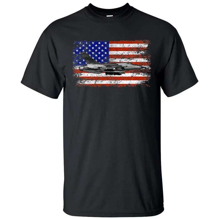 F105 Thunderchief Airplane Vintage Flag Tall T-Shirt