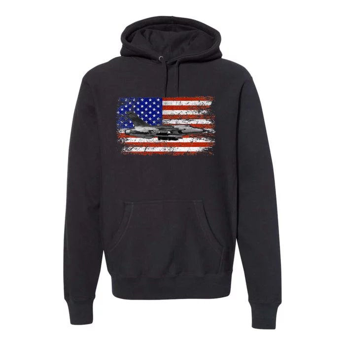 F105 Thunderchief Airplane Vintage Flag Premium Hoodie