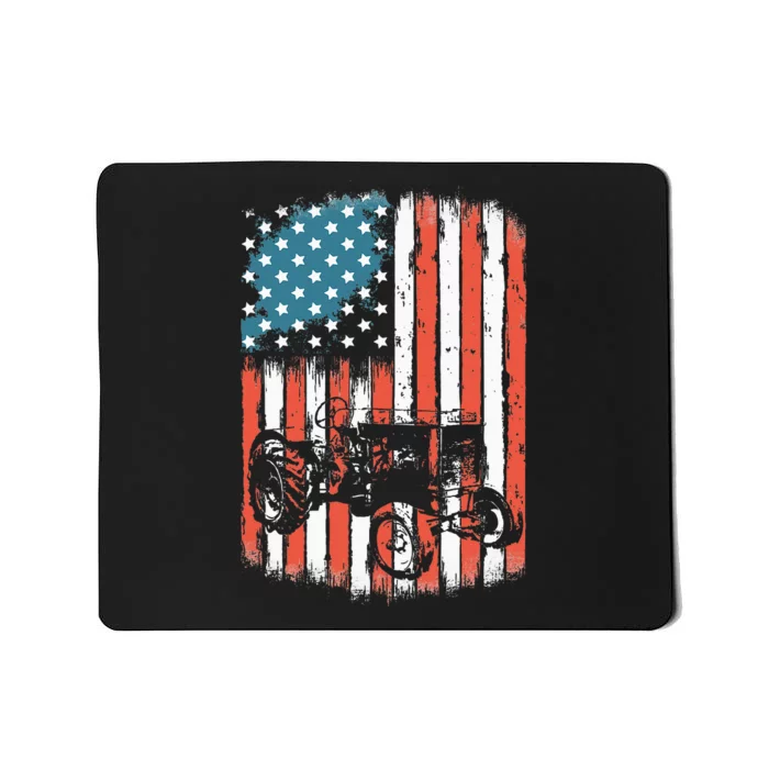 Farm Tractors American Flag Usa Patriotic Farming Rancher Mousepad