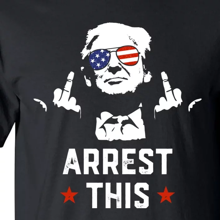 Funny Trump Arrest This Donald Trump Middle Finger President Tall T-Shirt