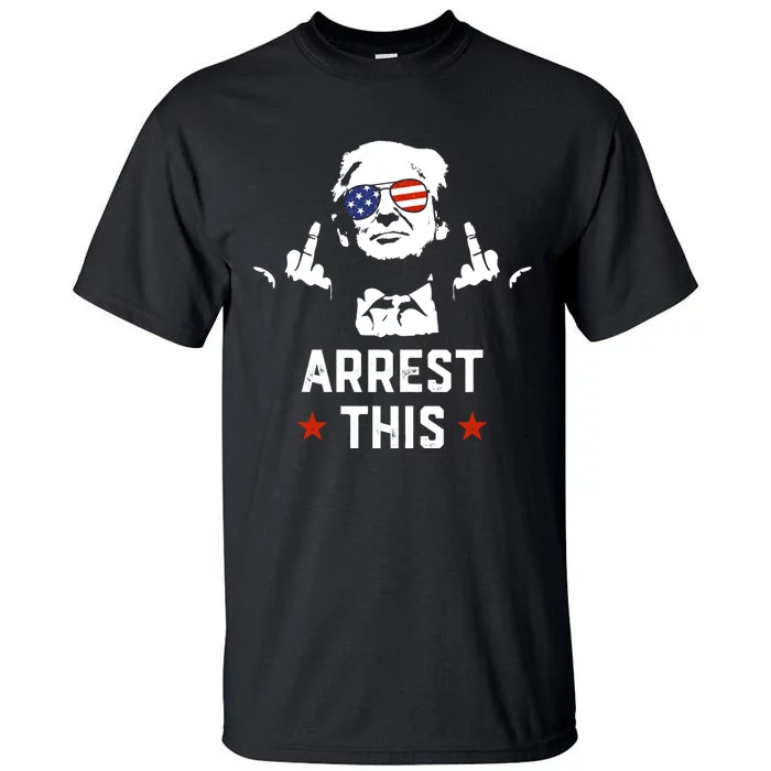 Funny Trump Arrest This Donald Trump Middle Finger President Tall T-Shirt