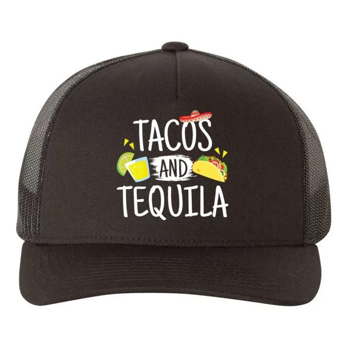 Funny Tacos And Tequila Mexican Sombrero Gift Yupoong Adult 5-Panel Trucker Hat